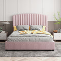 Camelia King Single Size Bed Frame Pink Velvet Upholstery High Headboard Quality Slats Metal Structure V43-BED-CAM-KSPN
