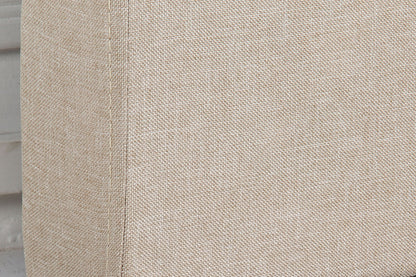 Bed Head King Beige Headboard Upholstery Fabric Tufted Buttons V43-BED-CILNKBE