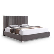 Hillsdale Bed Frame Polyester Fabric Padded Upholstery High Quality Slats Polished Stainless Steel Feet V43-BED-HILL-KGR