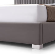 Hillsdale Bed Frame Polyester Fabric Padded Upholstery High Quality Slats Polished Stainless Steel Feet V43-BED-HILL-KGR