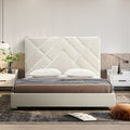 Matrix Bed Frame Fabric Padded Upholstery High Quality Slats Polished Stainless Steel Feet V43-BED-MATX-KBG