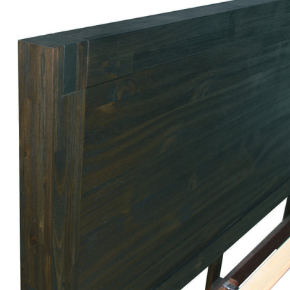 Bed Frame Queen Size in Solid Wood Veneered Acacia Bedroom Timber Slat in Chocolate V43-BED-NOWQCH