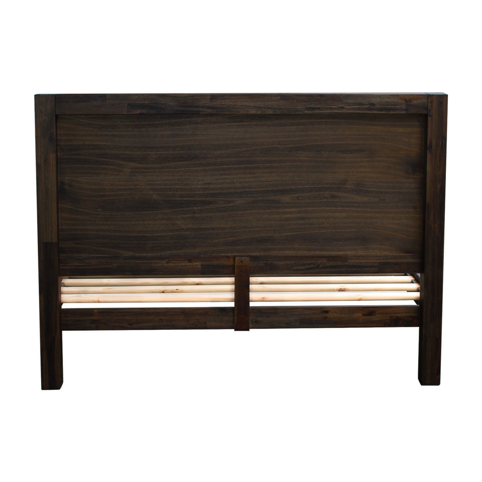 Bed Frame Queen Size in Solid Wood Veneered Acacia Bedroom Timber Slat in Chocolate V43-BED-NOWQCH