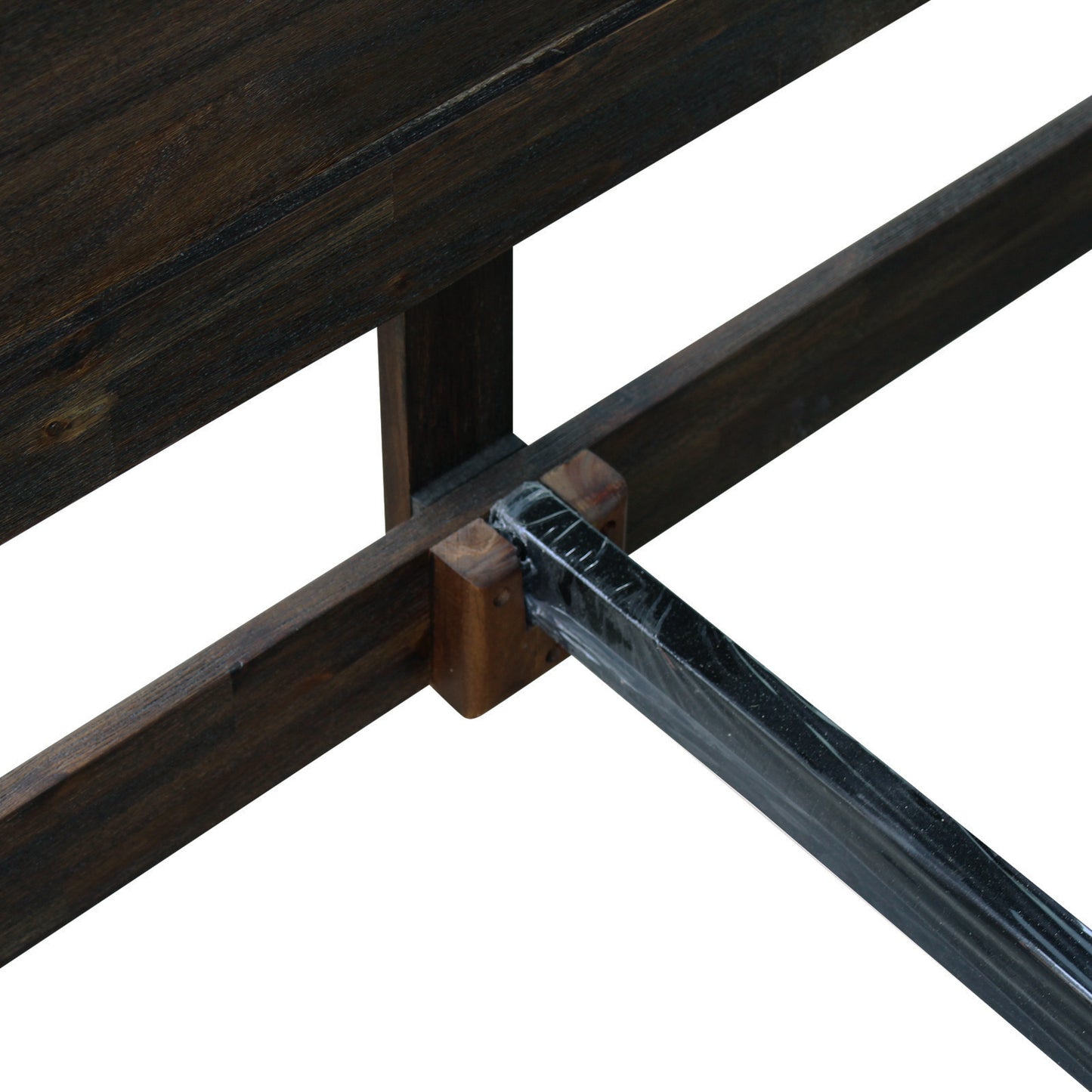 Bed Frame Queen Size in Solid Wood Veneered Acacia Bedroom Timber Slat in Chocolate V43-BED-NOWQCH