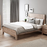 Bed Frame Single Size in Solid Wood Veneered Acacia Bedroom Timber Slat in Oak V43-BED-NOWSOK