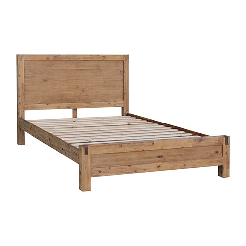 Bed Frame Single Size in Solid Wood Veneered Acacia Bedroom Timber Slat in Oak V43-BED-NOWSOK