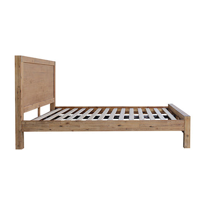 Bed Frame Single Size in Solid Wood Veneered Acacia Bedroom Timber Slat in Oak V43-BED-NOWSOK