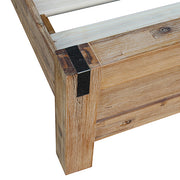 Bed Frame Single Size in Solid Wood Veneered Acacia Bedroom Timber Slat in Oak V43-BED-NOWSOK