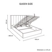 Prado Gas Lift Queen Bed Frame Non-woven Fabric MDF KD Slats V43-BED-PRD-Q