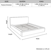 Ralph Queen Bed Frame Fabric Upholstery in KD slat V43-BED-RALP-Q