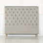 Bed Head Double Size French Provincial Headboard Upholsterd Fabric Beige V43-BED-SENDBEG