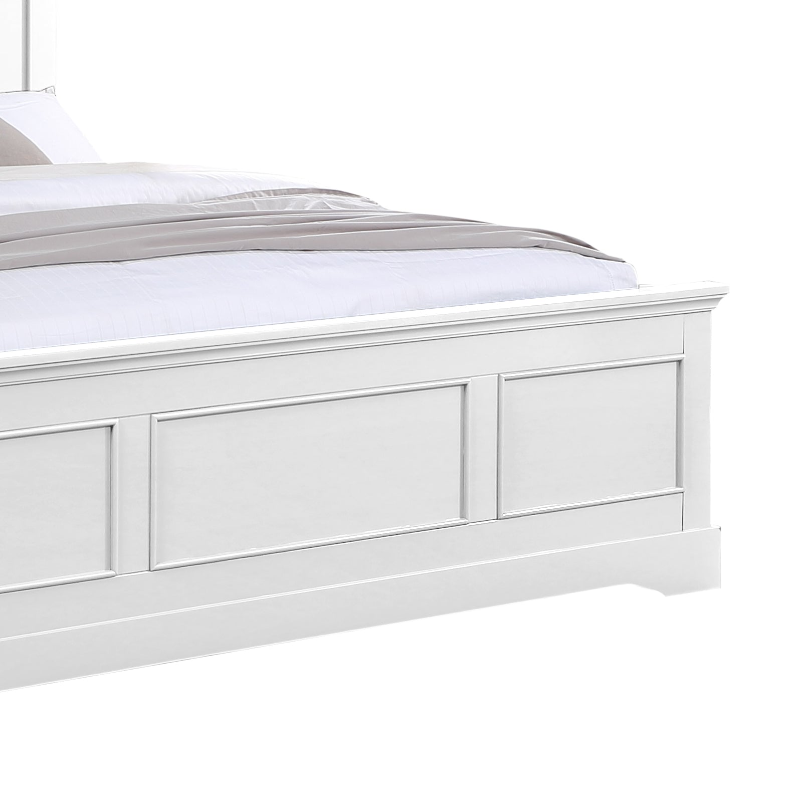 Spencer White Solid Wood King Bed Frame V43-BED-SPNC-KWH