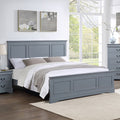 Queen Bed Frame in Solid Wood with Slats Support in Grey colour V43-BED-SPNC-Q