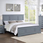 Queen Bed Frame in Solid Wood with Slats Support in Grey colour V43-BED-SPNC-Q