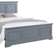 Queen Bed Frame in Solid Wood with Slats Support in Grey colour V43-BED-SPNC-Q