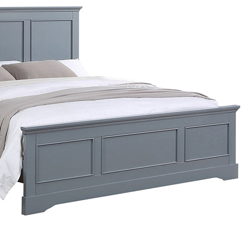 Queen Bed Frame in Solid Wood with Slats Support in Grey colour V43-BED-SPNC-Q