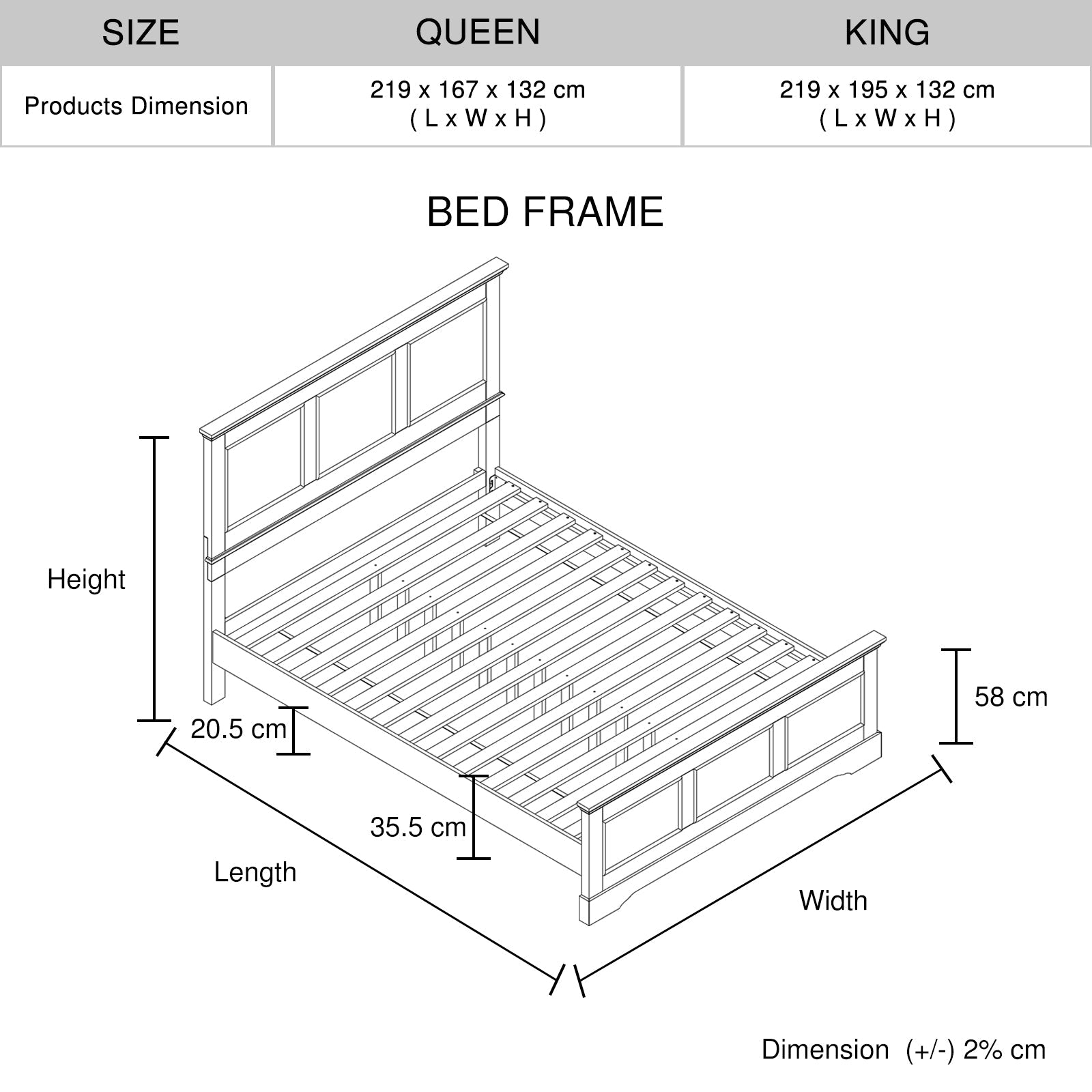 Spencer White Solid Wood Queen Bed Frame V43-BED-SPNC-QWH