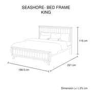 King Size Silver Brush Bed Frame in Acacia Wood Construction