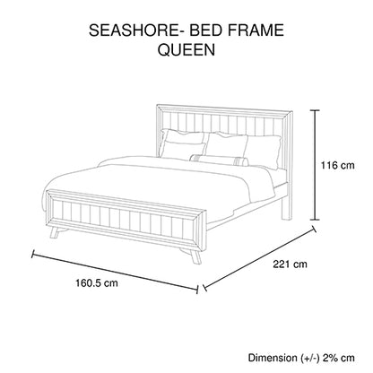 Queen Size Silver Brush Bed Frame in Acacia Wood Construction V43-BED-SSHQ