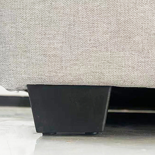 Veronica Bed Frame Double Size Winged Grey Linen Fabric Seam Grid Pattern with gas lift plywood metal V43-BED-VER-DGR