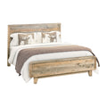Double Size Wooden Bed Frame in Solid Wood Antique Design Light Brown V43-BED-WDLD