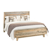 Double Size Wooden Bed Frame in Solid Wood Antique Design Light Brown V43-BED-WDLD