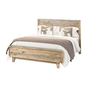 Double Size Wooden Bed Frame in Solid Wood Antique Design Light Brown V43-BED-WDLD