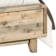 Double Size Wooden Bed Frame in Solid Wood Antique Design Light Brown V43-BED-WDLD