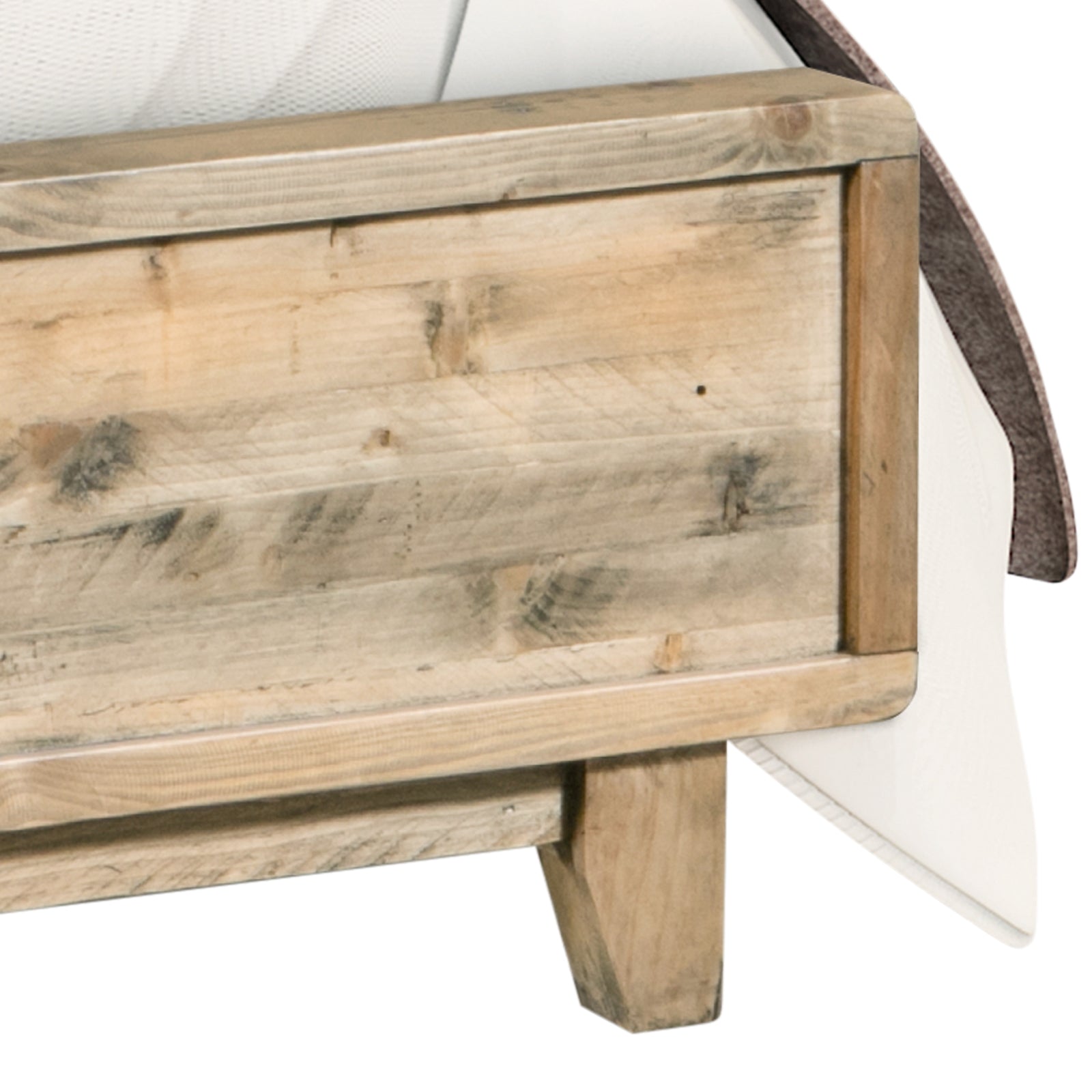 Double Size Wooden Bed Frame in Solid Wood Antique Design Light Brown V43-BED-WDLD