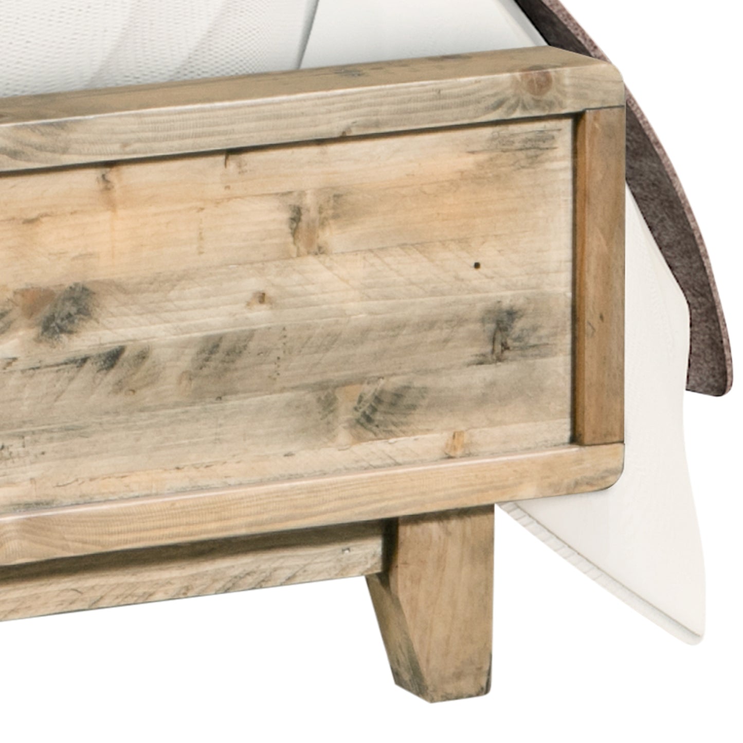 King Size Wooden Bed Frame in Solid Wood Antique Design Light Brown V43-BED-WDLK