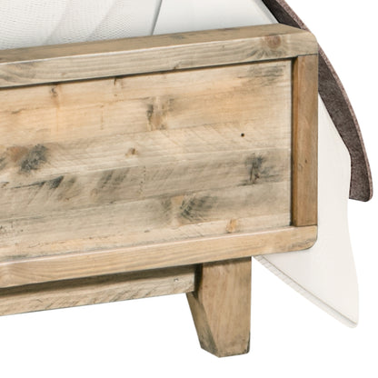 King Size Wooden Bed Frame in Solid Wood Antique Design Light Brown V43-BED-WDLK