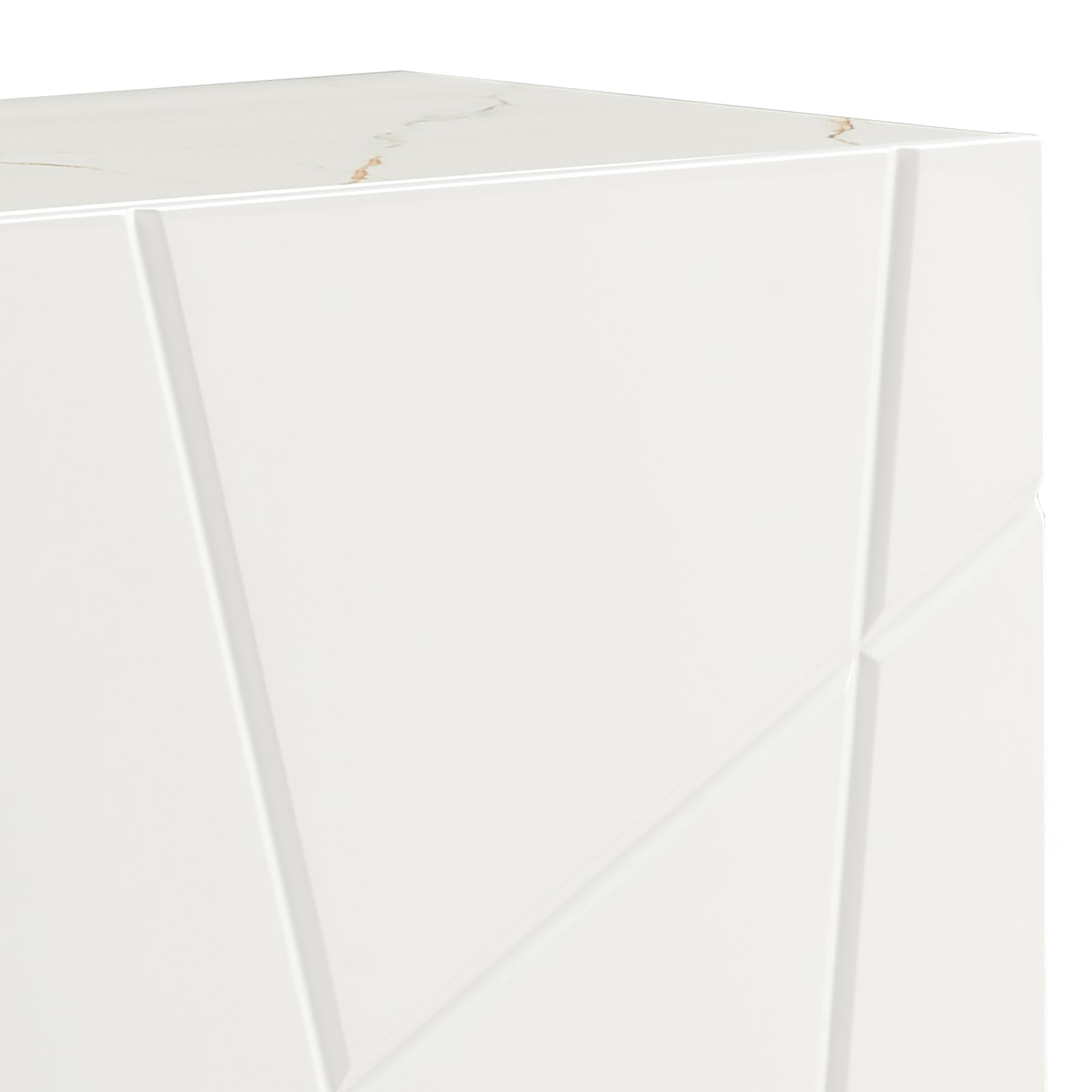 Buffet Sideboard Colour Ceramic Top MDF in Glossy White Gold Colour V43-BFT-AMLA