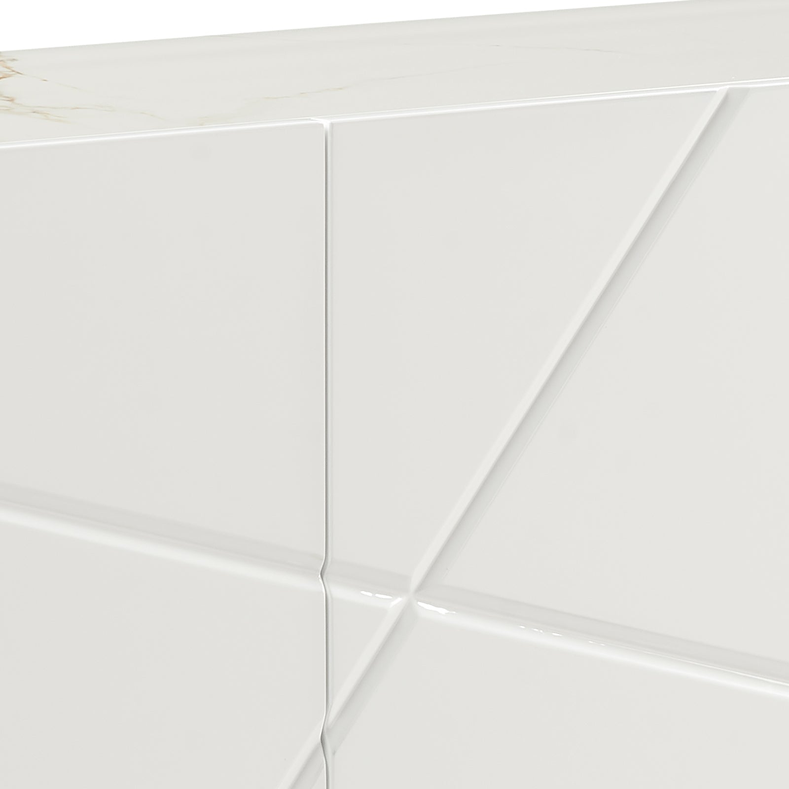 Buffet Sideboard Colour Ceramic Top MDF in Glossy White Gold Colour V43-BFT-AMLA