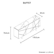 Buffet Sideboard Colour Ceramic Top MDF in Glossy White Gold Colour V43-BFT-AMLA