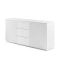 Buffet Ceramic Table Top MDF Cabinet Storage Stainless Steel In White V43-BFT-BRNNA