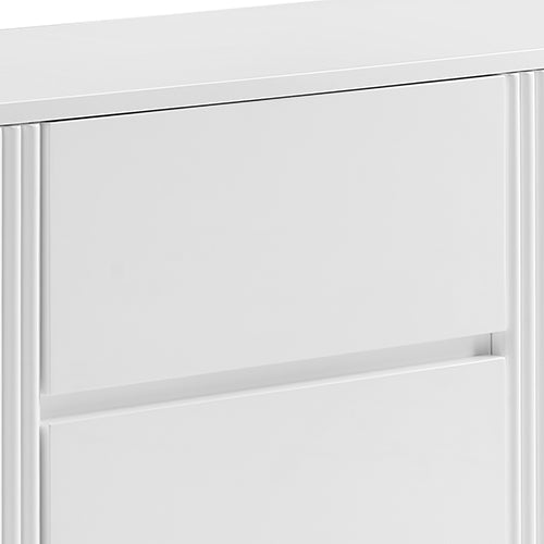 Buffet Ceramic Table Top MDF Cabinet Storage Stainless Steel In White V43-BFT-BRNNA