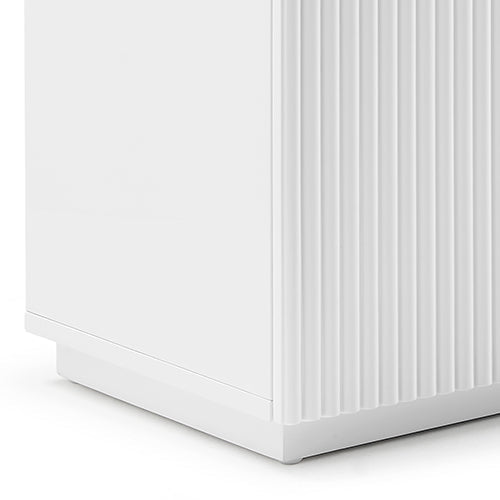 Buffet Ceramic Table Top MDF Cabinet Storage Stainless Steel In White V43-BFT-BRNNA