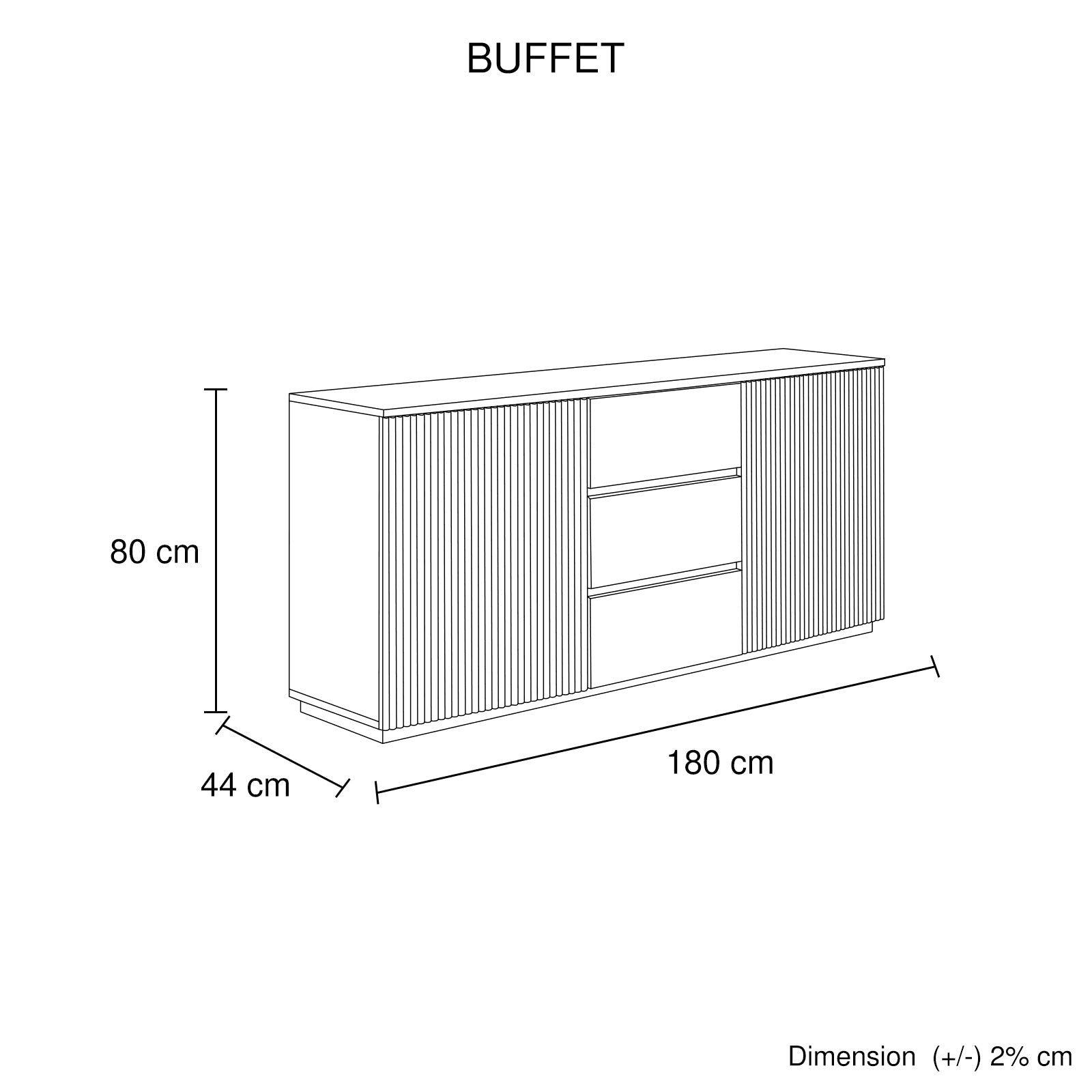 Buffet Ceramic Table Top MDF Cabinet Storage Stainless Steel In White V43-BFT-BRNNA
