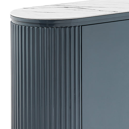Buffet MDF Glossy Surface Ceramic Top Dark Blue Storage Cabinet V43-BFT-DXN