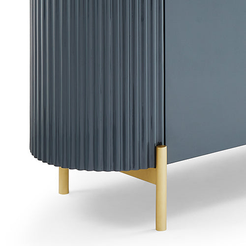 Buffet MDF Glossy Surface Ceramic Top Dark Blue Storage Cabinet V43-BFT-DXN