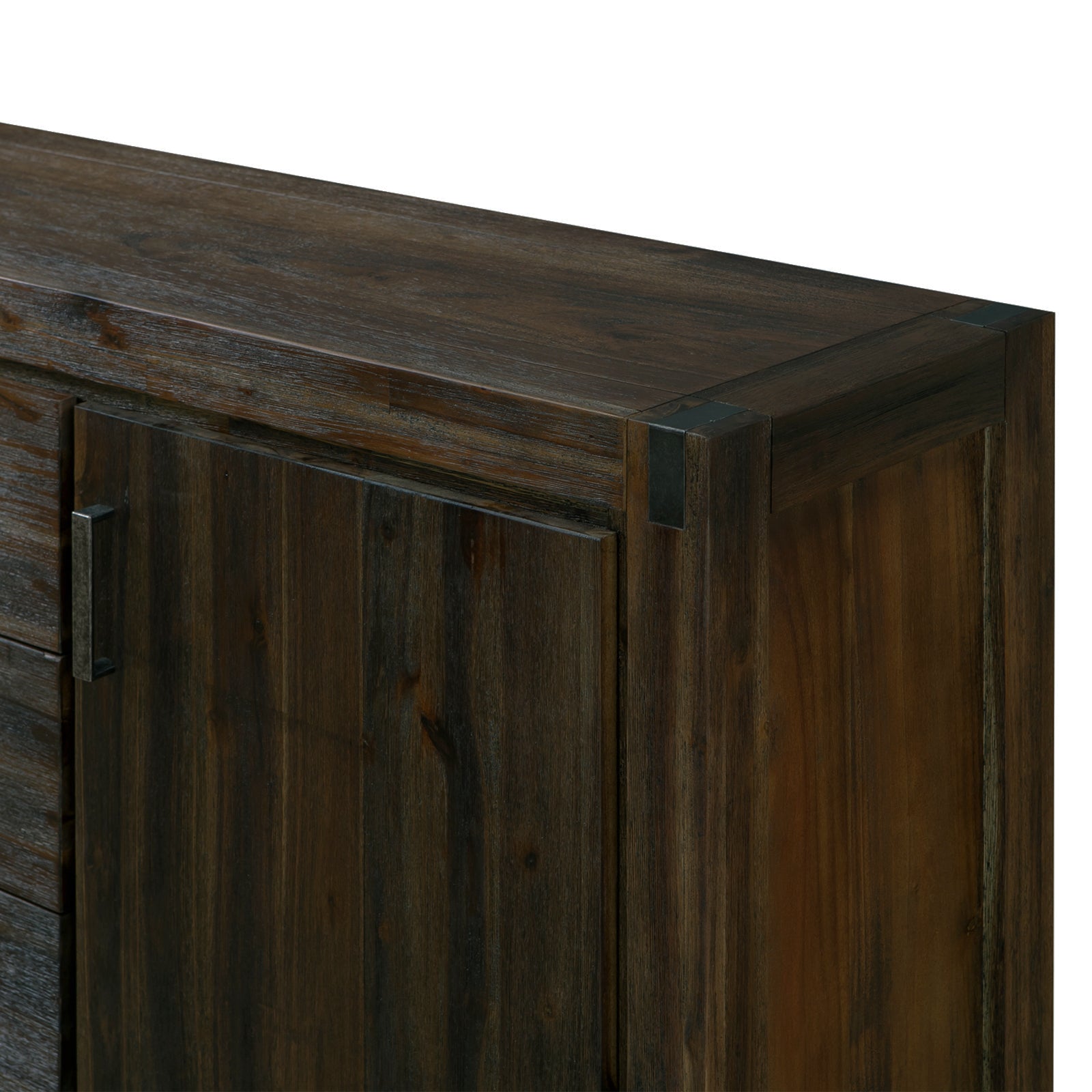 Buffet Sideboard in Chocolate Colour Constructed with Solid Acacia Wooden Frame Storage Cabinet with Drawers V43-BFT-NOW-CH