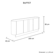 Buffet MDF Melamine Interior Storage In Dark Walnut colour V43-BFT-VNS