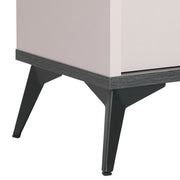 Bedside Table with 2 Storage Drawers MDF Combination of Champagne and Black Colour Nightstand V43-BST-MAXL