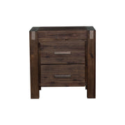Bedside Table 2 drawers Night Stand Solid Wood Acacia Storage in Chocolate Colour V43-BST-NOW-CHK