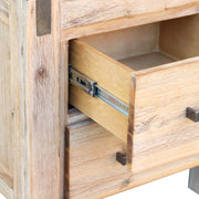 Bedside Table 2 drawers Night Stand Solid Wood Acacia Oak Colour V43-BST-NOW-OAK