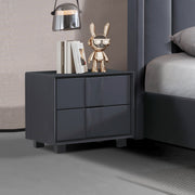 Prado Bedside Table MDF Construction Fabric Upholstery Iron Feet V43-BST-PRD