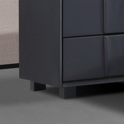 Prado Bedside Table MDF Construction Fabric Upholstery Iron Feet V43-BST-PRD