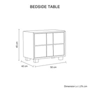 Prado Bedside Table MDF Construction Fabric Upholstery Iron Feet V43-BST-PRD