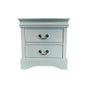 Bedside Table Grey Colour With 2 Drawers Night Stand Solid Wood Metal Handles V43-BST-SPNC