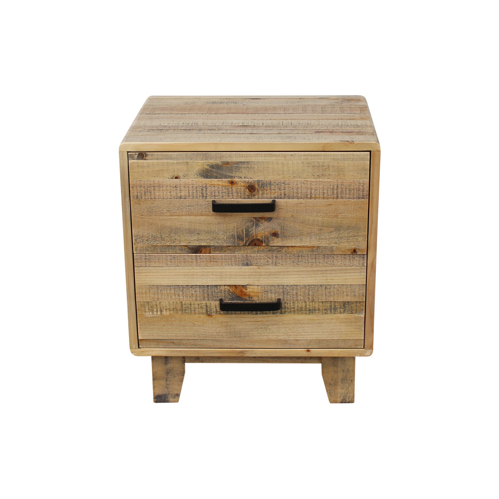 Bedside Table 2 drawers Night Stand Solid Wood Storage Light Brown Colour V43-BST-WDL